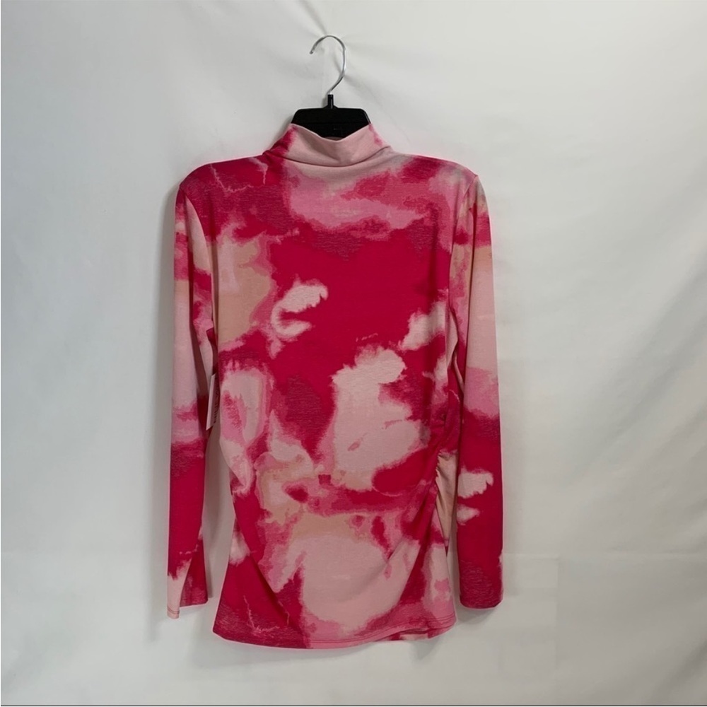 Nine West Tie-Dye Pink Cloudwash Mockneck Long Sleeve Sz S NWT - Picture 6 of 10